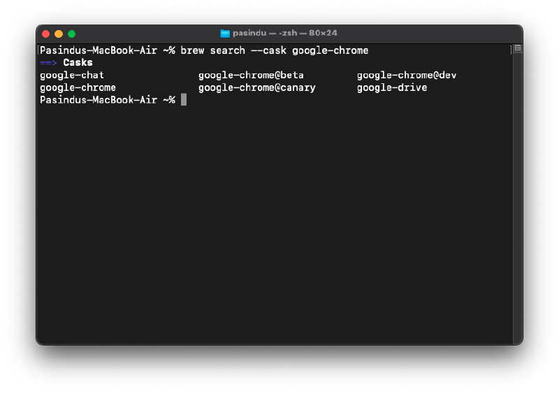 Homebrew Cask Search